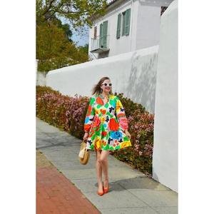 Vestido Midi Hecho a Mano, Moderno, Natural, con Diseño Personalizado para Mujer, Cuello en V, Algodón Puro, Verano, Ecológico, Informal, para Regalo - Product Image 3