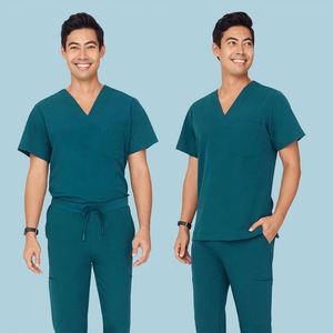 Uniforme Médico para Hombre al por Mayor OEM, Conjunto de Uniforme Médico para Enfermería, Uniforme de Doctor para Hombre, Top y Pantalones Jogger - Product Image 2
