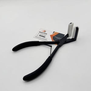 Pince à presser professionnelle pour extensions de cheveux, en acier inoxydable noir mat, personnalisable avec le nom de la marque, outils pour extensions de cheveux - Product Image 2