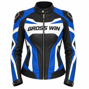 Chaqueta de cuero para motociclista personalizada al por mayor para mujer, chaqueta de moto de cuero de vaca con cremallera completa para mujer - Product Image 4