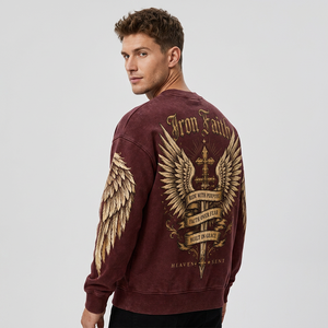 เสื้อสเวตเชิ้ตพิมพ์ลาย Armored Bikers พร้อมกระเป๋าใส่แผ่นเกราะแบบถอดได้ แขนยาว ผ้าโพลีคอตตอนฟลีซ / เฟรนช์เทอร์รี่ - Product Image 2