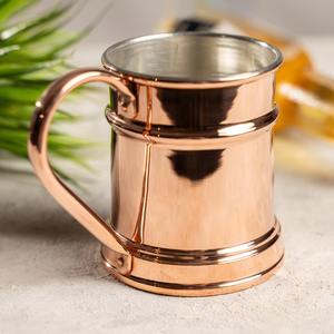 Mug à bière et cocktail Moscow Mule en cuivre massif, fait main, luxueux et écologique, pour usage au bureau - Product Image 4