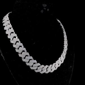 Luxury <b>Iced</b> <b>Out</b> Cuban Link <b>Chain</b> VVS Moissanite Necklace 925 Sterling Silver Hip Hop Diamond <b>Chain</b> Custom Jewelry - Product Image 1
