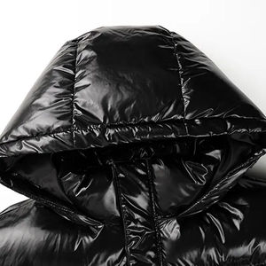 <b>Top</b> Women's <b>Black</b> Quilted Puffer Jacket With Detachable Hood Full Sleeve Winter Coat Thick Polyester Wadding Zipper Closure - Product Image 5