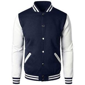 Vestes de baseball universitaires pour hommes avec logo personnalisé imprimé, manches longues, 100% coton, col montant, fabriquées au Pakistan - Product Image 1