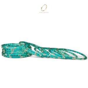 Bijoux de mariée indiens kashmiris tendance, bracelets en verre bleu goutte de pluie, plaqués or de qualité supérieure, strass, prix de gros - Product Image 5