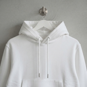 Sudadera con Capucha de Punto para Hombre, Color Blanco Sólido, Corte Regular, con Cordones Antipilling, Bolsillo Delantero, Manga Larga, Estilo Casual - Product Image 4