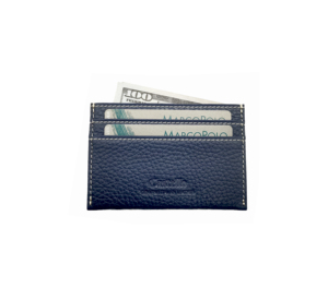 Best Seller Castello Italian Soft Leather Slim Card Case <b>Wallet</b> Open Polyester Unisex Red for Fuchsia Purple Navy Teal Light - Product Image 4