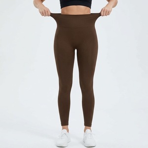 Leggings sans couture taille haute pour femme, super extensibles, respirants, avec poches, effet ventre plat, pour entraînement, fitness, gym et sport - Product Image 1