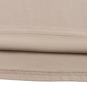 T-shirt personnalisé pour homme, coupe ample beige, en coton épais kaki, épaules tombantes, uni, coupe droite, streetwear, vente en gros - Product Image 5