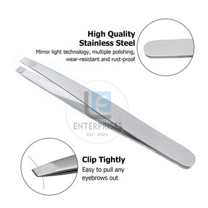 Durable Stainless Steel Eco-Friendly Lightweight Private Label Customizable Eyebrow Tweezers Best Selling Low MOQ - Product Image 2