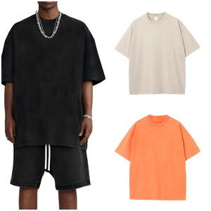 ผู้ผลิต OEM รับผลิตเสื้อยืดคอตตอนทรงโอเวอร์ไซส์แบบวินเทจ ย้อมสีแบบแอซิดวอช น้ำหนัก 230 กรัม พรีเมียม สกรีนโลโก้ตามสั่ง ขายส่ง สำหรับทั้งชายและหญิง สวมใส่สบาย - Product Image 4