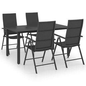 Set da pranzo Patio nero da 5 pezzi - Product Image 2
