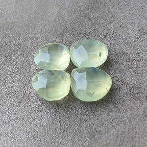 Piedra Preciosa de Prehnita Natural AAA+ con Corte Checker en Forma de Corazón, Calibrada, Tipo Briolette, para la Elaboración de Joyas - Product Image 6