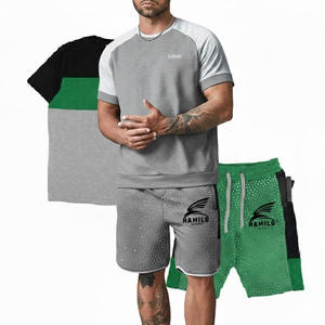 ชุดเซ็ตเสื้อยืดแขนสั้นและกางเกงขาสั้นพิมพ์ลายแห้งเร็วสำหรับผู้ชายคอลเลคชั่นฤดูร้อนใหม่ 2 ชิ้น ราคาขายส่ง - Product Image 6