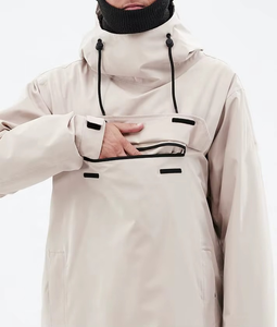 Chaqueta de Esquí con Capucha para Hombre, Color Beige, Impermeable, Aislamiento Sintético, Tecnología Gore-Tex, Cierre con Cordón - Product Image 3
