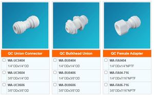 Conexión rápida 1/4 O.D. Válvula de retención de plástico X 1/8 NPT para filtro de agua de ósmosis inversa Fuente de alimentación manual - Product Image 5