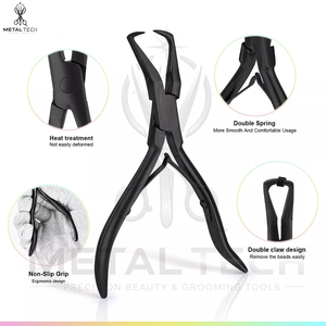 Hair Extension Installation <b>Tool</b> Kit With Storage Pouch Loop Needle, Pulling Hook,Pliers & Sectioning Clips For Professional Use - Product Image 3