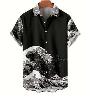 Chemise de plage à manches courtes personnalisée à imprimé marin, chemise décontractée d'été à boutons pour hommes - Product Image 5
