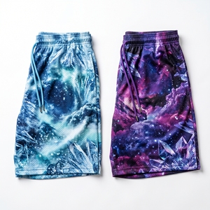 Custom Cosmic Galaxy Nebula Quartz <b>Crystal</b> <b>Cluster</b> Graphic Mesh Shorts Men’s Athletic Sublimation Basketball Training Shorts - Product Image 1