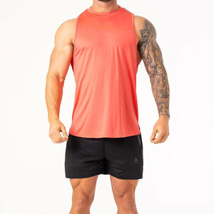 Camiseta sin mangas de algodón para gimnasio, 240G, de alto gramaje, transpirable, color liso, antiencogimiento, ajuste holgado, para verano - Product Image 2