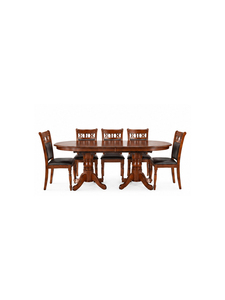 Traditional Oval Wooden <b>Dining</b> Table Set With <b>6</b> <b>Chairs</b> Extendable Design For Home <b>Dining</b> <b>Room</b> Furniture - Product Image 1