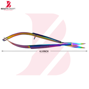 Ciseaux de beauté à ressort, couleurs arc-en-ciel, excellent fournisseur, prix de gros, service OEM ODM, pour salon et usage domestique, design de poignée confortable - Product Image 2