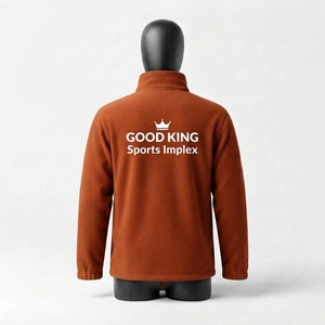 Customized <b>Mens</b> Lightweight Full Zip Stand Collar Soft Polar Fleece Front Winter Outdoor Casual Zipper <b>Jacket</b> - Product Image 2