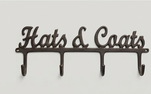 Premium Hats & Coats Wall Mounted Metal <b>Hook</b> Rack 4 <b>Hooks</b> Vintage Style Rust Resistant Coat Hat Storage - Product Image 4
