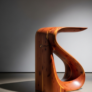 Tabouret en bois en spirale design – Table d'appoint contemporaine en bois massif pour une décoration intérieure moderne - Product Image 4