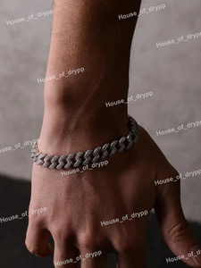 Bracelet gourmette en argent sterling serti de diamants Moissanite taille ronde, style Hip Hop, cadeau de luxe pour homme - Product Image 3