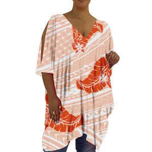 T-shirt ample à col en V et épaules dénudées pour femme, imprimé géométrique, coupe décontractée, haut sans manches long, style printemps-été - Product Image 4