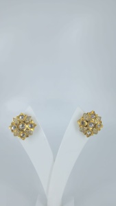 Pendientes de moda Royal Fashion, chapados en oro rodio, con diseño de flor Kundan, joyería de diseño para mujer. - Product Image 5