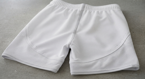 <b>White</b> Front Solid Mid XL Quick Dry Breathable Elastic Waist Drawstring Sports <b>Shorts</b> for Men's Running <b>Gym</b> Training - Product Image 2