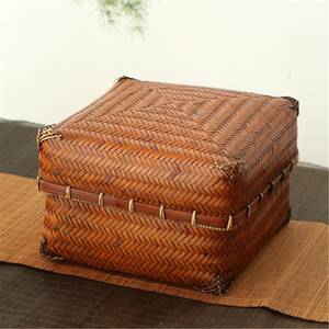 Cesta de bambú tejida con tapa, mejor precio, cajas decorativas, embalaje premium, caja de regalo - Product Image 1