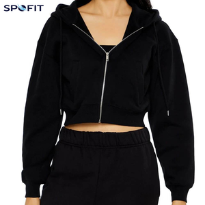 Nouveauté 2026 : Sweat à capuche court décontracté pour femme, respirant, avec logo frontal, en Spandex/Coton Canvas – Meilleure vente en ligne pour l'hiver - Product Image 6