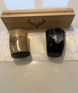 Verre à shot en corne de buffle, verre à vodka, verre à tequila, mini-verres, fabriqué à la main, écologique, design moderne, tasse à boire en corne - Product Image 1