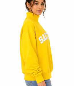 Classic Women's <b>Mock</b> <b>Neck</b> Sweatshirt Soft Knitted Cotton Blend Casual Pullover Teal Color Everyday Fashion <b>Top</b> Custom Logo OEM - Product Image 3