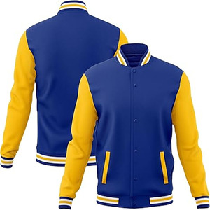 Stand Collar Sleeve Baseball Letterman Varsity <b>Jacket</b> with Cartoon Pattern for Men New High Street Factory Wholesale - Product Image 1
