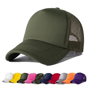 Custom Logo Blank Mesh Trucker <b>Cap</b> 5 Panel Foam <b>Baseball</b> Hat Adjustable Snapback Unisex Plain Sports <b>Caps</b> Multi Colors <b>Men</b> Women - Product Image 4