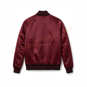 Chaqueta Varsity de Satén con Logotipo Personalizado en Color y Talla, con Patrón de Letras, Tela de Lona, Estilo Urbano, Ecológica y Resistente al Viento - Product Image 2