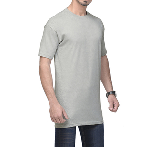 T-shirts décontractés pour hommes en jersey uni 100% coton 200 grammes Coupe classique Manches courtes Col rond Respirant Séchage rapide - Product Image 3