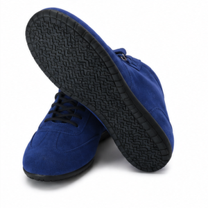 Bottes moto bleues à la cheville, tige en faux daim, semelle extérieure en caoutchouc, fermeture auto-agrippante, bout fermé, semelle intermédiaire en EVA pour l'hiver, antidérapantes, légères - Product Image 5