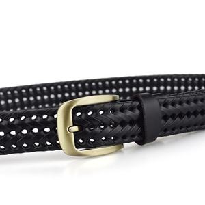 Braided Cow Hide Leather Belt With Copper Pin Buckle Casual Men's Belt Fashion Design Leather Belt For Man - Product Image 2