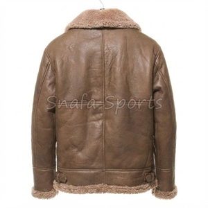 Custom Premium <b>Suede</b> Pilot Shearling Collar Winter Warm Windproof Outdoor Casual Bomber Style <b>Suede</b> Leather <b>Jacket</b> - Product Image 2