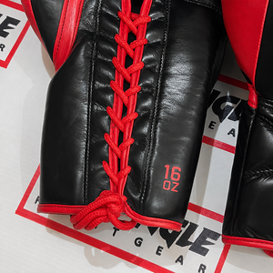 Gants de boxe rectangulaires à lacets, équipement d'entraînement professionnel pour le combat et le sparring, en cuir véritable, fabriqués à la main, pour adultes. - Product Image 3