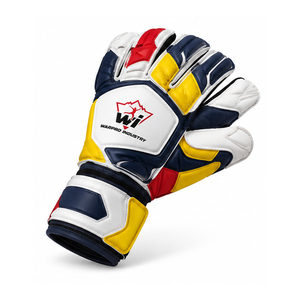 Special Warpro Industry Leather Goalkeeper Gloves Custom White Breathable Waterproof Non Slip Soccer Training Match Wrist <b>Strap</b> - Product Image 3