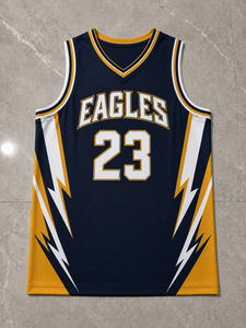 Ensemble de maillots de basket-ball unisexes pour adultes, sans manches, col en V, en mesh respirant, évacuant l'humidité, impression du nom et du numéro de l'équipe - Product Image 4