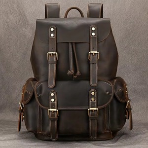 Stylish <b>Waterproof</b> Leather <b>Backpack</b> Anti-Theft Vintage Laptop Rucksack Genuine Leather LBP-0426 - Product Image 2
