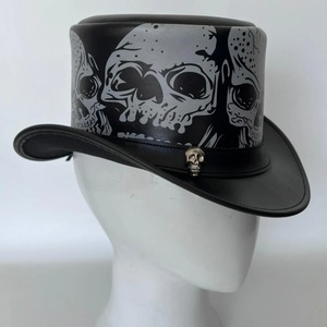 Chapeau haut-de-forme unisexe en cuir, accessoire de mode classique pour hommes et femmes, idéal pour les événements, les fêtes et les tenues costumées - Product Image 3